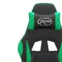 Sedia da Gaming Girevole con Poggiapiedi Nero Verde Similpelle