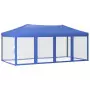 Tenda per Feste Pieghevole con Pareti Laterali Blu 3x6 m