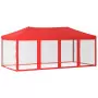 Tenda per Feste Pieghevole con Pareti Laterali Rosso 3x6 m