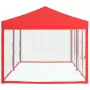 Tenda per Feste Pieghevole con Pareti Laterali Rosso 3x6 m