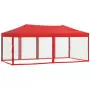 Tenda per Feste Pieghevole con Pareti Laterali Rosso 3x6 m