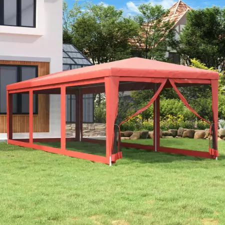 Tenda per Feste con Pareti Laterali in Rete 3x9 m HDPE