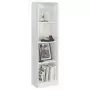 Libreria a 4 Ripiani Bianco Lucido 40x24x142 cm in Truciolato