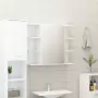 Set Mobili da Bagno 3 pz Bianco Lucido in Truciolato