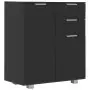 Credenza con Finitura Lucida Nera 71x35x76 cm in Truciolato