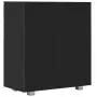 Credenza con Finitura Lucida Nera 71x35x76 cm in Truciolato