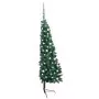 Set Albero Natale Artificiale a Metà LED e Palline Verde 180cm