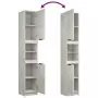 Mobile da Bagno Grigio Cemento 32x34x188,5 cm Legno Multistrato