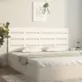 Testiera per Letto Bianco 150x3x80 cm in Legno Massello di Pino