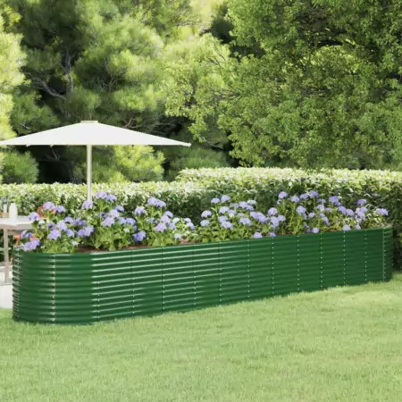 Vaso da Giardino Acciaio Verniciato Polvere 507x100x68 cm Verde