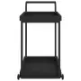 Carrello da Bar Nero 100x45x83 cm in Polyrattan