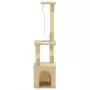 Albero per Gatti con Tiragraffi in Sisal 109 cm Beige