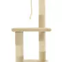 Albero per Gatti con Tiragraffi in Sisal 109 cm Beige