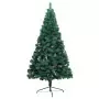 Set Albero Natale Artificiale a Metà LED e Palline Verde 210cm