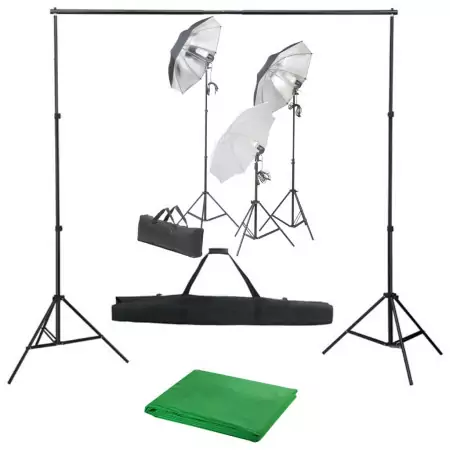 Kit Studio Fotografico con Set Luci e Fondale