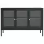 Credenza Antracite 105x35x70 cm in Acciaio e Vetro