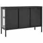 Credenza Antracite 105x35x70 cm in Acciaio e Vetro