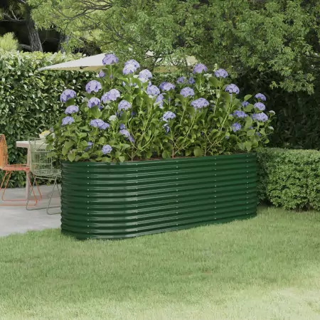 Vaso da Giardino Acciaio Verniciato a Polvere 224x80x68cm Verde