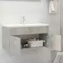 Mobile Bagno con Lavabo Integrato Grigio Cemento in Truciolato