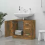 Mobile Lavabo Rovere Fumo 63x30x54 cm in Legno Multistrato