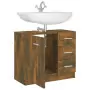 Mobile Lavabo Rovere Fumo 63x30x54 cm in Legno Multistrato