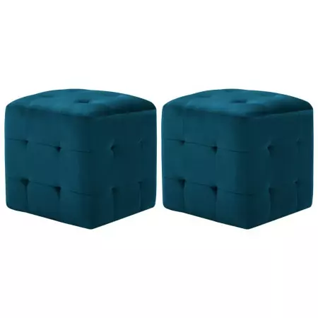 Pouf 2 pz Blu 30x30x30 cm in Velluto