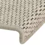 Tappeti Autoadesivi Scale Aspetto Sisal 15 pz 65x25 cm Argento