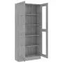 Mobile Vetrina Grigio Sonoma 82,5x30,5x185,5 Legno Multistrato