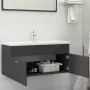 Mobile da Bagno con Lavabo Integrato Grigio in Truciolato