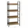 Libreria a 4 Ripiani Rovere 60x27,6x124,5 cm in Truciolato