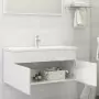 Mobile Bagno con Lavabo Integrato Bianco Lucido in Truciolato