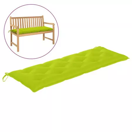 Cuscino Panca da Giardino Verde Brillante 150x50x7 cm Tessuto