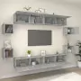 Set Mobili Porta TV 8pz Grigio Sonoma in Legno Multistrato