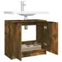 Armadietto Bagno Rovere Fumo 64,5x33,5x59 cm Legno Multistrato