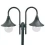 Lampione da Giardino E27 220 cm Alluminio 2 Lampade Verde Scuro