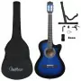 Set Chitarra Classica Western 12 pz con 6 Corde Blu 38"