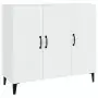 Credenza 90x34x80 cm in Legno Multistrato Bianco Lucido