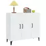 Credenza 90x34x80 cm in Legno Multistrato Bianco Lucido