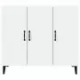 Credenza 90x34x80 cm in Legno Multistrato Bianco Lucido