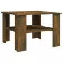 Tavolino da Salotto Rovere Fumo 60x60x42 cm Legno Multistrato