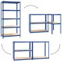 Scaffali a 5 Ripiani 4 pz Blu in Acciaio e Legno Multistrato