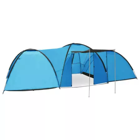 Tenda Igloo da Campeggio 650x240x190 cm per 8 Persone Blu