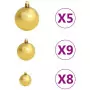 Set Albero Natale Artificiale con LED Palline e Pigne 150 cm