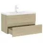 Mobile Bagno con Lavabo Integrato Rovere Sonoma in Truciolato