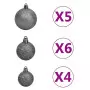 Set Albero Natale Artificiale con LED Palline e Pigne 150 cm