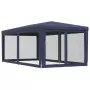 Tenda per Feste con 6 Pareti Laterali in Rete Blu 3x6 m HDPE