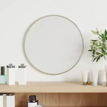 Specchio da Parete Argento Ø 30 cm Rotondo