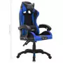 Sedia da Gaming con Luci a LED RGB Blu e Nera in Similpelle