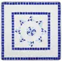 Set Bistrò 3 pz con Mosaico in Ceramica Blu e Bianco