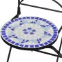 Set Bistrò 3 pz con Mosaico in Ceramica Blu e Bianco